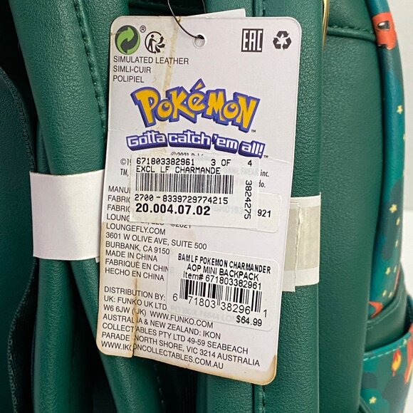 Loungefly Pokemon Charmander Mini Backpack BAM Exclusive Bag Clouds Stars - Picture 4 of 11